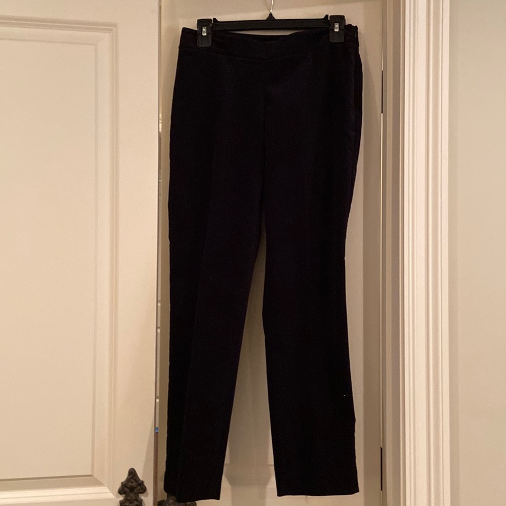 Talbots side zip black velveteen pants